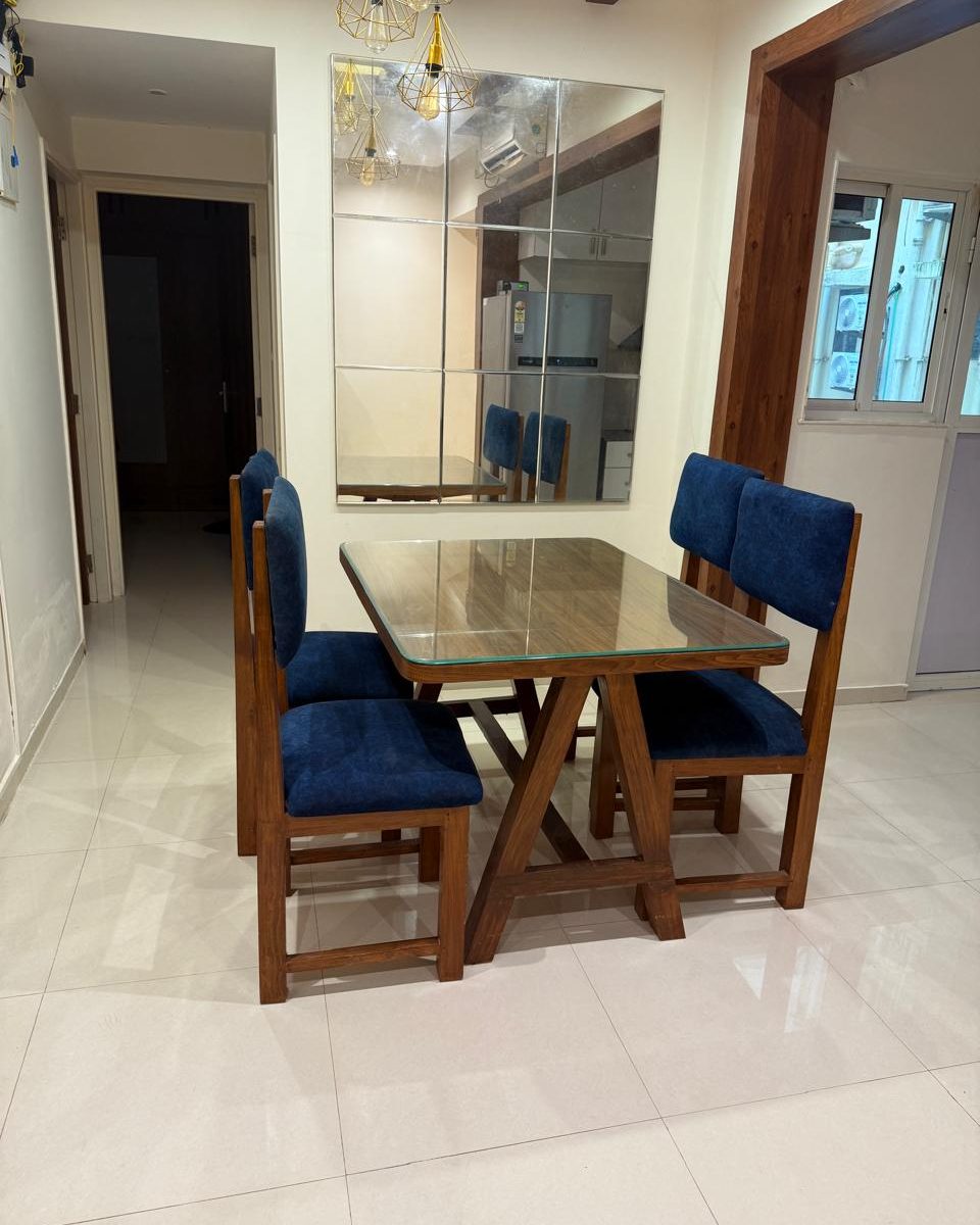 Dining table with upholstered chairs in Jayanagar