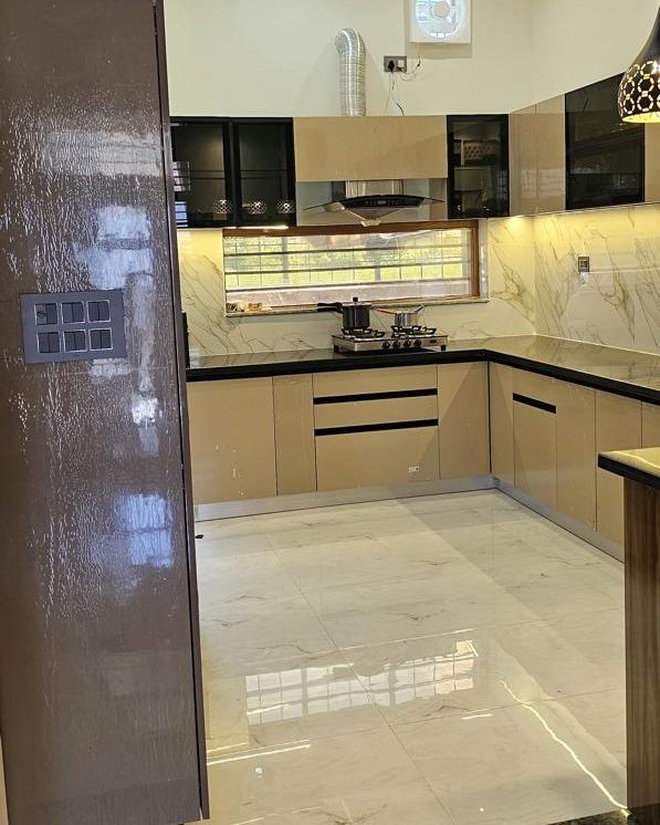 Beige modular kitchen in Jayanagar