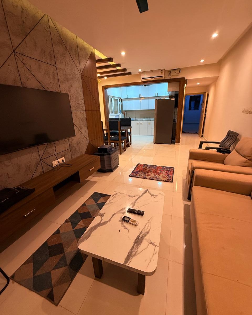 TV unit with a marble panel in Jayanagar