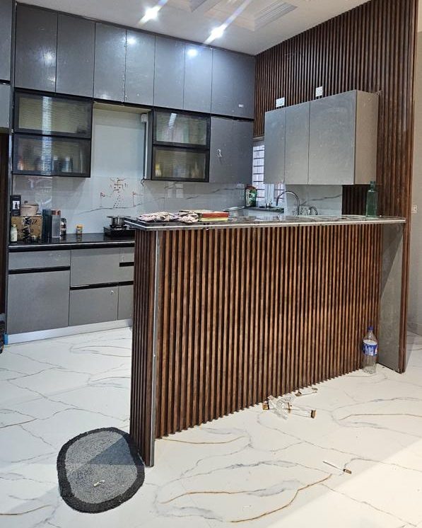 Fluted Counter Kitchen, modular kitchen project in Indiranagar
