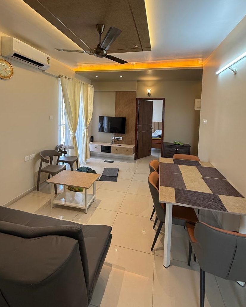 Open Living and Dining, complete interiors project in Sarjapur Road